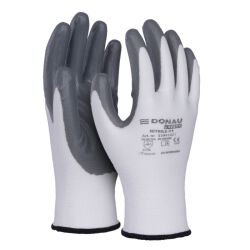 Donau Rękawice Safety Nitrile 01, Kat. Ii, Rozm. 10, Szare