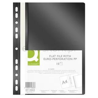 Q-Connect Skoroszyt, PP, A4, standard, 120/170mikr., wpinany, czarny