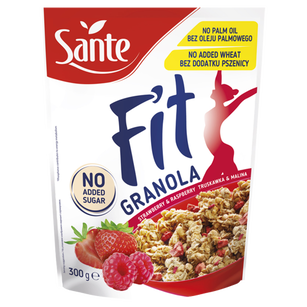 Sante Fit Granola Malina Truskawka Bez Dodatku Cukru 300G 