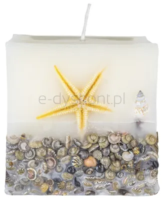 Świeca kwadrat DONAU HOME Brezza, 90x90mm, morska bryza, biały