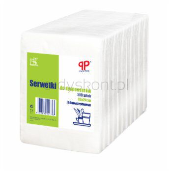 Pp Professional Serwetki Białe Jednowarstwowe Do Dyspenserów 33X24Cm 500 Sztuk