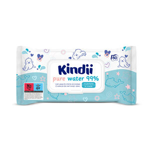 Kindii Pure Water 99% Chusteczki Dla Niemowląt I Dzieci 60 Szt.