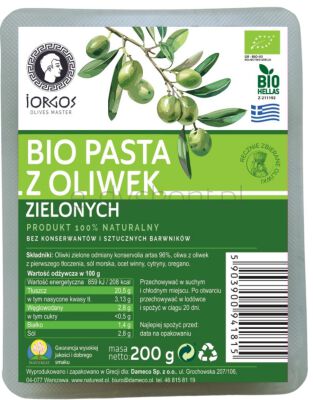 Iorgos Pasta z Oliwek zielonych BIO 200g