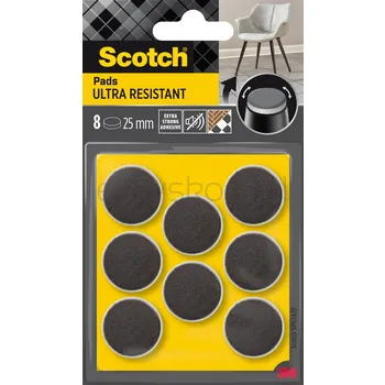 Scotch Ultra Odporne Podkładki Filcowe, Szare, ?25Mm, 8 Szt./Opak.
