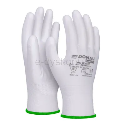 Rękawice Donau Safety Pu White, Kat. Ii, Rozm. 11, Białe