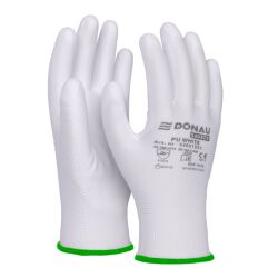 Donau Rękawice Safety Pu White, Kat. Ii, Rozm. 11, Białe