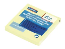 Donau Bloczek Samoprzylepnytypu Z, 76x76mm, 1x100 kart., jasnożółte 