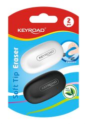 Keyroad Gumka Do Ścierania Soft Tip, 2 szt., blister, mix kolorów