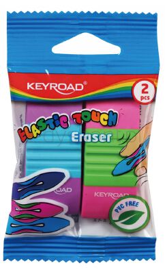 Keyroad Gumka Uniwersalna Elastic Touch, 2Szt., Zawieszka, Mix Kolorów