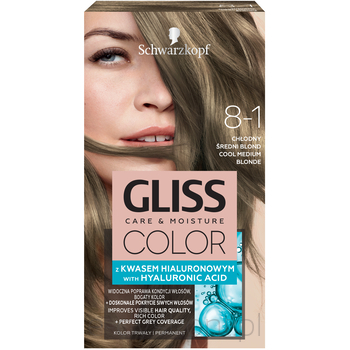 Gliss Color Krem Koloryzujący 8-1 Chłodny Średni Blond 60 Ml+60 Ml+22,5 Ml