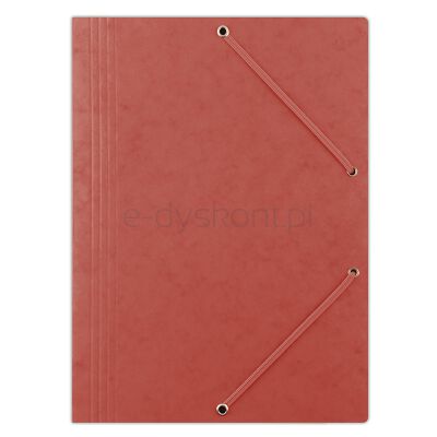 Donau Teczka Z Gumką Preszpan, A4, 390Gsm, 3-Skrz., Czerwona 