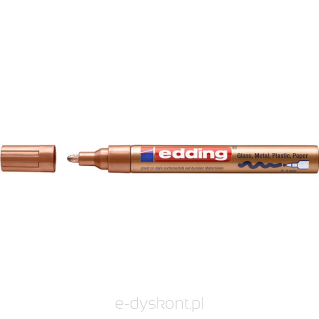 Marker olejowy połyskujący e-750 EDDING, 2-4 mm, miedziany