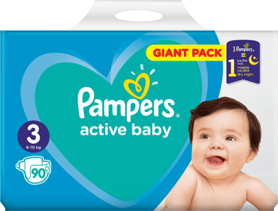 Pampers Active Baby Rozmiar 3, 90 pieluszek, 6-10 kg