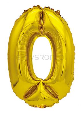 Part Go Balon foliowy cyfra 0, 80cm, złoty