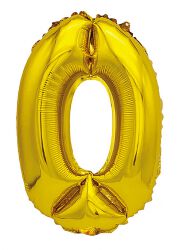 Part Go Balon foliowy cyfra 0, 80cm, złoty