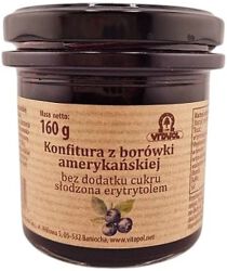 Vitapol Konfitura Z Borówki Amerykańskiej Słodzona Erytrytolem B/C 160G