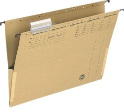 Q-Connect Teczka Zawieszkowa Z Boczkami, Karton, A4, 250Gsm, Jasnobrązowa 