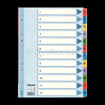 Esselte Przekładki kartonowe Mylar A4  biały 1-12