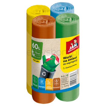 Jan Niezbędny worki HD Easy-Pack segregacja set 60L 4X10SZT