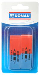 Donau Gumka Wielofunkcyjna 57X19X8Mm, Blister - 2Szt., Niebiesko-Czerwona 