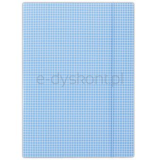 Donau Teczka z gumką karton, A4, 400gsm, 3-skrz., niebieska w kratę