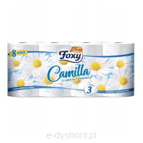 Papier toaletowy Foxy Camilla 8 rolek, rumiankowy