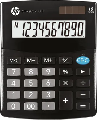 Kalkulator Biurowy Hp-Oc 110/Int Bx, 10-Cyfr. Wyświetlacz, 125X101X33Mm, Czarny