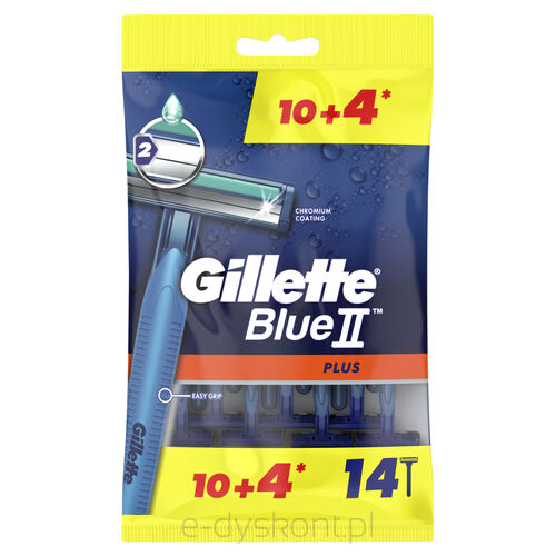 Gillette Blue Ii Plus Maszynki Jednorazowe Dla Mężczyzn 14 Sztuk