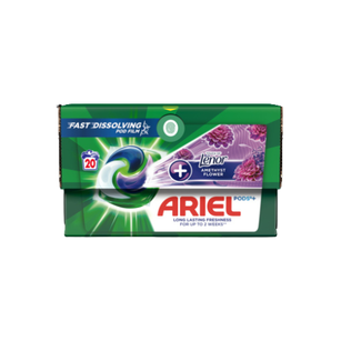 Ariel All-in-1 PODS Kapsułki do prania + Touch of Lenor Amethyst Flower 20 prań 430g