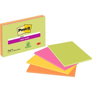 Bloczek Samoprzylepny Post-It Super Sticky (6845-Ssp), 200X149Mm, 4X45 Kart., Mix Kolorów