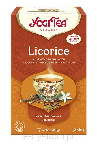 Herbatka Z Lukrecją (Licorice) Bio (17 X 1,8 G) 30,6 G - Yogi Tea [BIO]