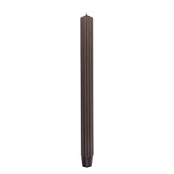Donau HOME Świeca stołowa długa ryflowana 25x300 mm, 4 szt., brązowa