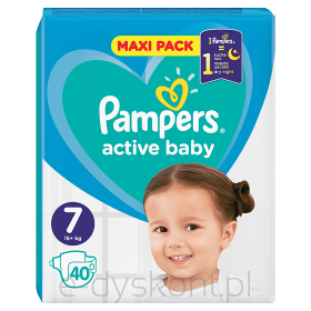 Pampers Active Pieluszki Baby Rozmiar 7, 40 Pieluszek