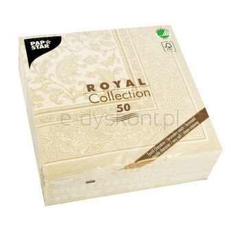 ROYAL Collection Serwetki składane w 1/4, 40 cm x 40 cm, szański, &Ornaments&50 szt.