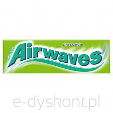 Airwaves Lime and Ginger Guma do żucia bez cukru 14g (10 drażetek)