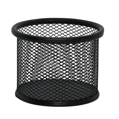 Pojemnik na przybory Q-CONNECT Office Set, metalowy, 90x68mm, czarny