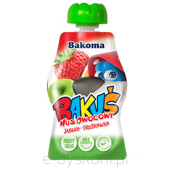 Danone Bakuś Do Kieszonki Mus Owocowy Jabłko-Truskawka 90G