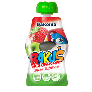 Danone Bakuś Do Kieszonki Mus Owocowy Jabłko-Truskawka 90G