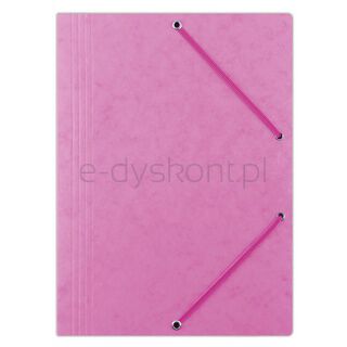 Office Products Teczka z gumką, preszpan, A4, 390gsm, 3-skrz., różowa