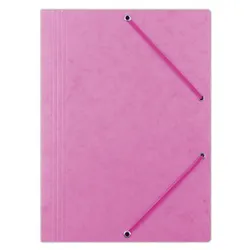 Office Products Teczka z gumką, preszpan, A4, 390gsm, 3-skrz., różowa