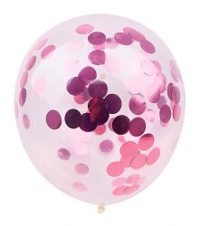 Part Go Zestaw balonów z konfetti 30cm, 6 szt., różowe