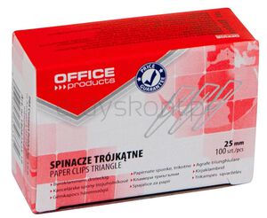 Office Products Spinacze trójkątne 25mm, 100szt., srebrne