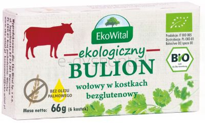 Ekowital Bulion Wołowy W Kostkach Bez Olej u Palmowego Bezgl. Bio 66 G