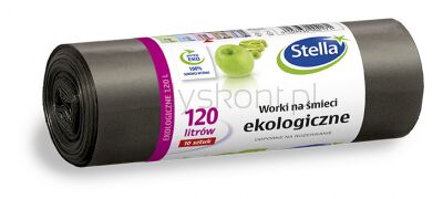 Stella Worki na śmieci ekologiczne, 120 l, 10 szt., czarny
