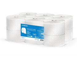 Velvet Papier Toaletowy Celulozowy Professional Jumbo, 2-Warstwowy, 1120 Listków, 140M, 12Szt., Biały