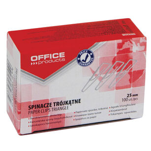 Spinacze trójkątne OFFICE PRODUCTS 25mm 10x100szt srebrne