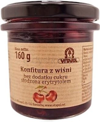 Vitapol Konfitura Z Wiśni Słodzona Erytrytolem  B/C 160G