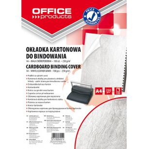 Okładki Do Bindowania Office Products, Karton, A4, 250Gsm, Skóropodobne, 100Szt., Białe