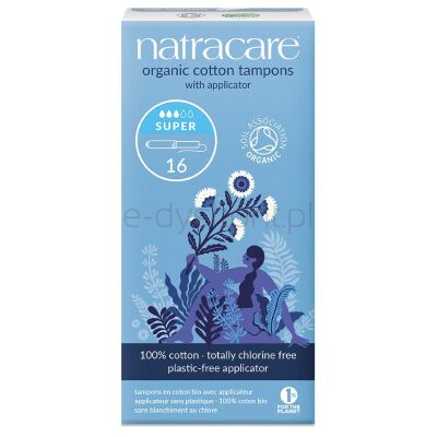 Natracare Tampony higieniczne z Aplikatorem super BIO 16 szt.