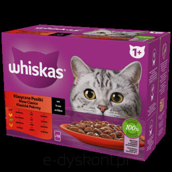 Whiskas Klasyczne Posiłki 1+ Sos Z Wołowiną, Z Kurczakiem, Z Jagnięciną I Z Drobiem 1,02 Kg (12X85 G)